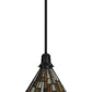 Meyda Lighting Delta 8" Solar Black Mini Pendant Light With Multi-Colored Jadestone Shade