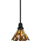 Meyda Lighting Delta 8" Solar Black Mini Pendant Light With Multi-Colored Jadestone Shade