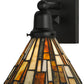 Meyda Lighting Delta 8" Solar Black Wall Sconce With Multi-Colored Jadestone Shade
