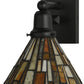 Meyda Lighting Delta 8" Solar Black Wall Sconce With Multi-Colored Jadestone Shade