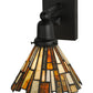 Meyda Lighting Delta 8" Solar Black Wall Sconce With Multi-Colored Jadestone Shade