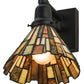 Meyda Lighting Delta 8" Solar Black Wall Sconce With Multi-Colored Jadestone Shade