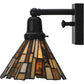 Meyda Lighting Delta 8" Solar Black Wall Sconce With Multi-Colored Jadestone Shade