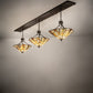 Meyda Lighting Delta 84" 3-Light Oil Rubbed Bronze Island Pendant Light With Brown & Beige Jadestone Shade