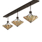 Meyda Lighting Delta 84" 3-Light Oil Rubbed Bronze Island Pendant Light With Brown & Beige Jadestone Shade