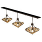 Meyda Lighting Delta 84" 3-Light Oil Rubbed Bronze Island Pendant Light With Brown & Beige Jadestone Shade