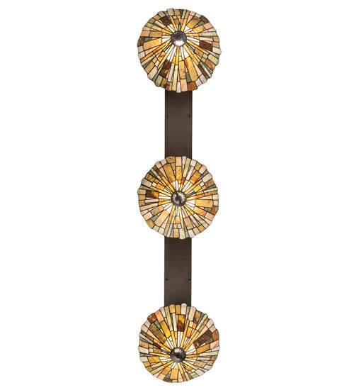 Meyda Lighting Delta 84" 3-Light Oil Rubbed Bronze Island Pendant Light With Brown & Beige Jadestone Shade