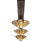 Meyda Lighting Delta 84" 3-Light Oil Rubbed Bronze Island Pendant Light With Brown & Beige Jadestone Shade