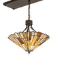 Meyda Lighting Delta 84" 3-Light Oil Rubbed Bronze Island Pendant Light With Brown & Beige Jadestone Shade