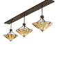 Meyda Lighting Delta 84" 3-Light Oil Rubbed Bronze Island Pendant Light With Brown & Beige Jadestone Shade