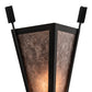 Meyda Lighting Desert Arrow 10" Old Wrought Iron Wall Sconce With Silver Mica Shade Glass