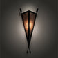 Meyda Lighting Desert Arrow 10" Old Wrought Iron Wall Sconce With Silver Mica Shade Glass