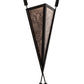 Meyda Lighting Desert Arrow 10" Old Wrought Iron Wall Sconce With Silver Mica Shade Glass