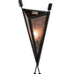 Meyda Lighting Desert Arrow 10" Old Wrought Iron Wall Sconce With Silver Mica Shade Glass
