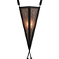 Meyda Lighting Desert Arrow 10" Old Wrought Iron Wall Sconce With Silver Mica Shade Glass