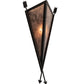 Meyda Lighting Desert Arrow 10" Old Wrought Iron Wall Sconce With Silver Mica Shade Glass
