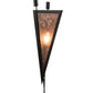 Meyda Lighting Desert Arrow 10" Old Wrought Iron Wall Sconce With Silver Mica Shade Glass