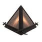 Meyda Lighting Desert Arrow 10" Old Wrought Iron Wall Sconce With Silver Mica Shade Glass