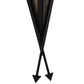 Meyda Lighting Desert Arrow 10" Old Wrought Iron Wall Sconce With Silver Mica Shade Glass