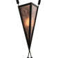 Meyda Lighting Desert Arrow 10" Old Wrought Iron Wall Sconce With Silver Mica Shade Glass