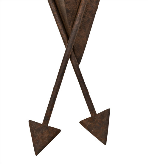 Meyda Lighting Desert Arrow 12" Rusty Nail Wall Sconce With Amber Mica Shade Glass