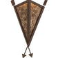 Meyda Lighting Desert Arrow 12" Rusty Nail Wall Sconce With Amber Mica Shade Glass