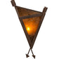 Meyda Lighting Desert Arrow 12" Rusty Nail Wall Sconce With Amber Mica Shade Glass