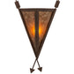 Meyda Lighting Desert Arrow 12" Rusty Nail Wall Sconce With Amber Mica Shade Glass