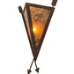 Meyda Lighting Desert Arrow 12" Rusty Nail Wall Sconce With Amber Mica Shade Glass