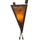 Meyda Lighting Desert Arrow 12" Rusty Nail Wall Sconce With Amber Mica Shade Glass