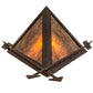Meyda Lighting Desert Arrow 12" Rusty Nail Wall Sconce With Amber Mica Shade Glass