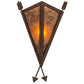 Meyda Lighting Desert Arrow 12" Rusty Nail Wall Sconce With Amber Mica Shade Glass