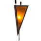 Meyda Lighting Desert Arrow 15" 2-Light Distressed Rust Wall Sconce With Amber Mica Shade Glass