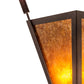 Meyda Lighting Desert Arrow 15" 2-Light Distressed Rust Wall Sconce With Amber Mica Shade Glass