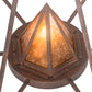 Meyda Lighting Desert Arrow 30" 7-Light Rusty Nail Chandelier With Amber Mica Shade Glass