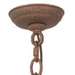 Meyda Lighting Desert Arrow 30" 7-Light Rusty Nail Chandelier With Amber Mica Shade Glass