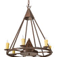 Meyda Lighting Desert Arrow 30" 7-Light Rusty Nail Chandelier With Amber Mica Shade Glass