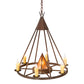 Meyda Lighting Desert Arrow 30" 7-Light Rusty Nail Chandelier With Amber Mica Shade Glass