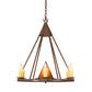 Meyda Lighting Desert Arrow 30" 7-Light Rusty Nail Chandelier With Amber Mica Shade Glass