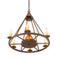 Meyda Lighting Desert Arrow 30" 7-Light Rusty Nail Chandelier With Amber Mica Shade Glass