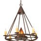 Meyda Lighting Desert Arrow 30" 7-Light Rusty Nail Chandelier With Amber Mica Shade Glass