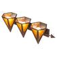 Meyda Lighting Desert Arrow 32" 3-Light Rusty Nail Vanity Light With Amber Mica Shade Glass