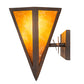 Meyda Lighting Desert Arrow 32" 3-Light Rusty Nail Vanity Light With Amber Mica Shade Glass