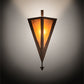 Meyda Lighting Desert Arrow 8" Rust Nail Wall Sconce With Amber Mica Shade Glass