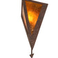 Meyda Lighting Desert Arrow 8" Rust Nail Wall Sconce With Amber Mica Shade Glass