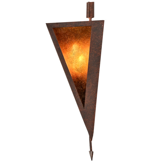 Meyda Lighting Desert Arrow 8" Rust Nail Wall Sconce With Amber Mica Shade Glass