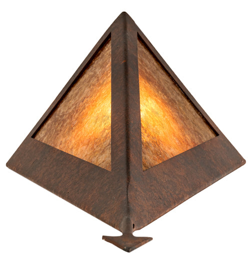 Meyda Lighting Desert Arrow 8" Rust Nail Wall Sconce With Amber Mica Shade Glass