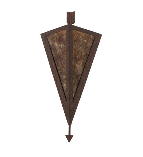 Meyda Lighting Desert Arrow 8" Rusty Nail Wall Sconce With Amber Mica Shade