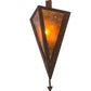 Meyda Lighting Desert Arrow 8" Rusty Nail Wall Sconce With Amber Mica Shade