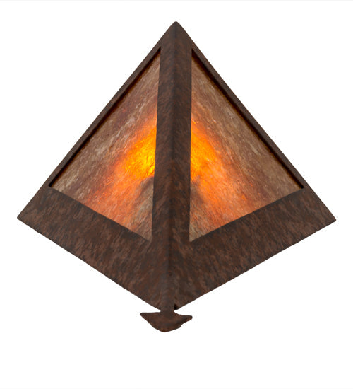 Meyda Lighting Desert Arrow 8" Rusty Nail Wall Sconce With Amber Mica Shade